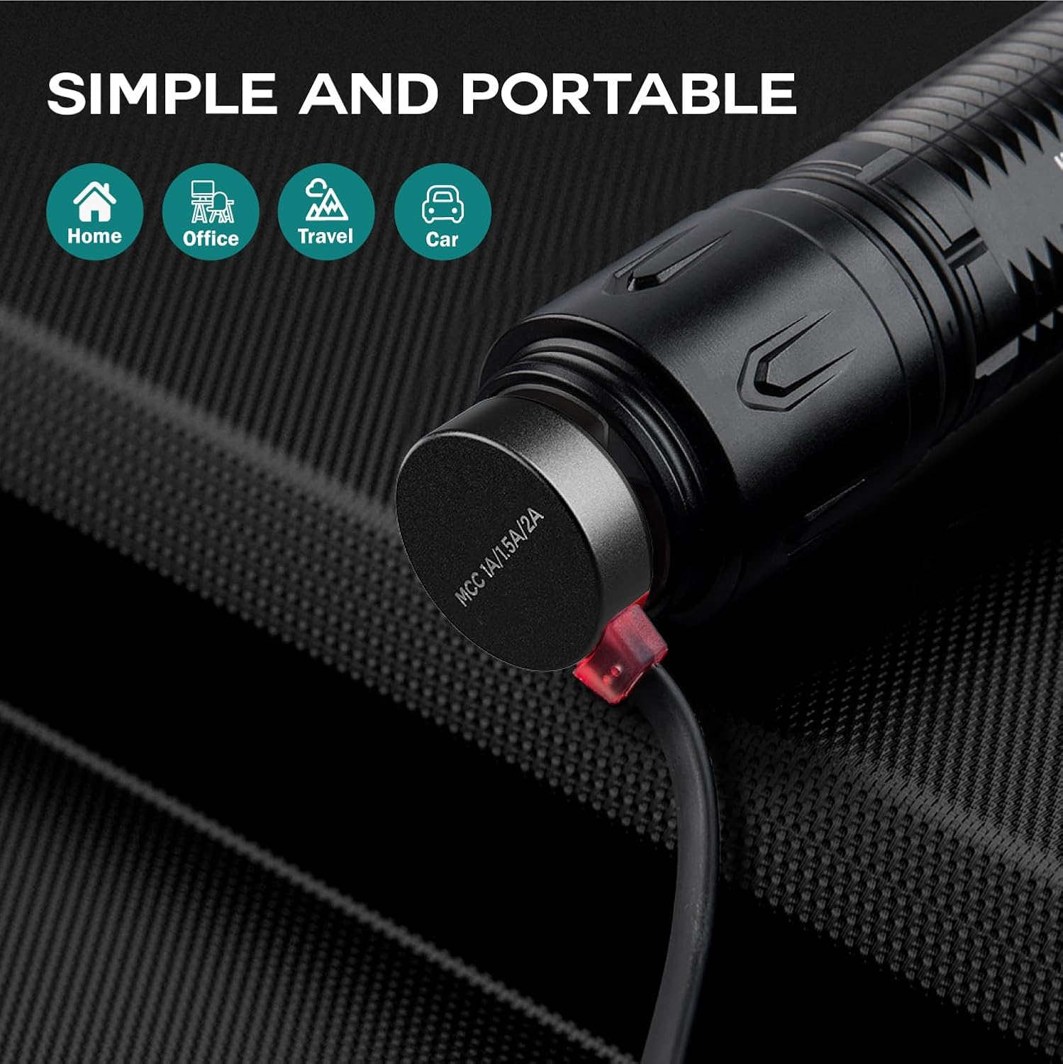 TUSITA MCC3 1A/1.5A/2A Magnetic Charger Compatible with Olight Flashlight Odin | Odin Mini | Pl-Pro | Baton3 | Warrior Mini2 | Perun 2 | Seeker 3 Pro | Warrior X3 3S | Baldr Pro R - 50CM - Red-Mcc3 image number 5