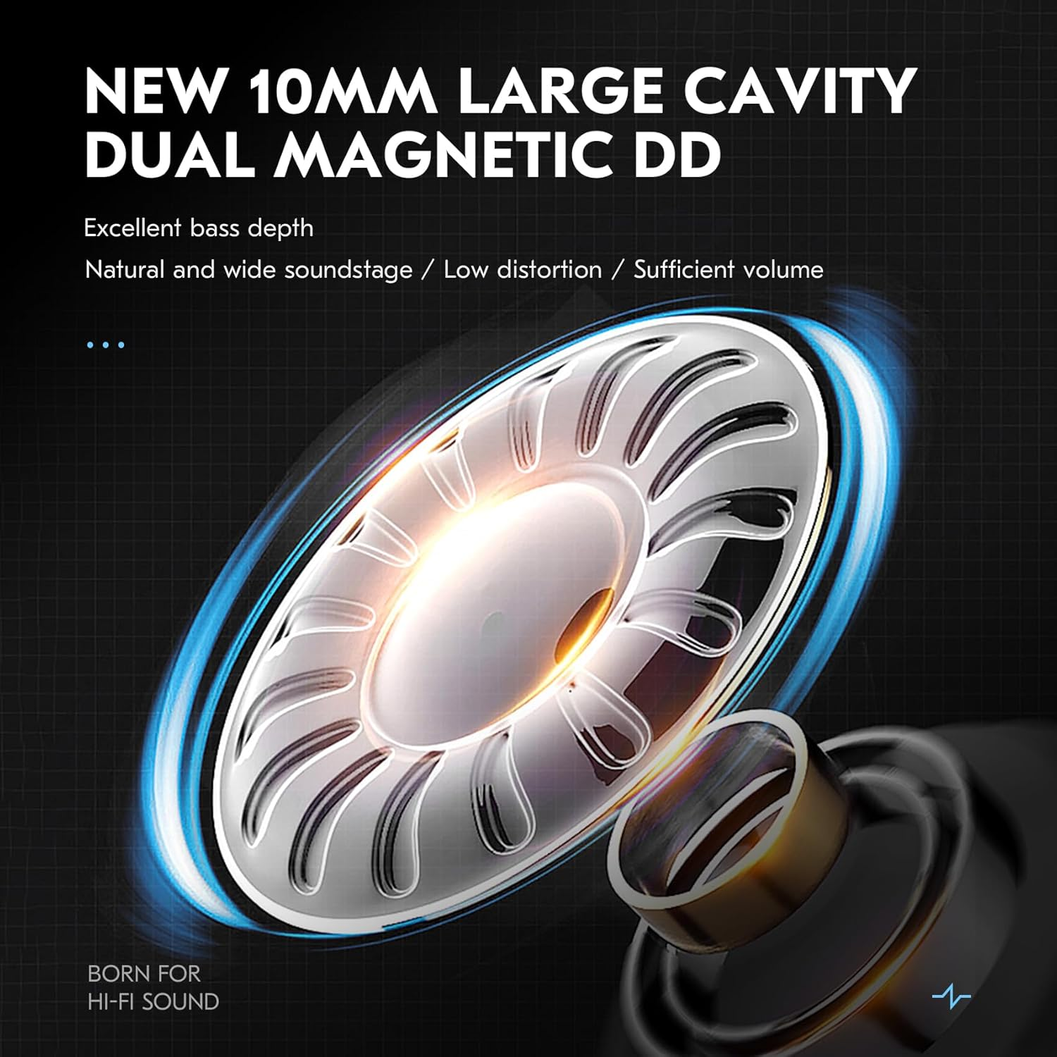 Keephifi CCZ Duet BC04 PRO Hifi in Ear Monitor Earbuds, 1Ba+1Ddclear Earbuds Headphones, 10MM Dual Magnetic DD Wired Earbud, 5N OFC Cable Detachable Bass IEM Wired Headphone(Sliver,With Micro) image number 6