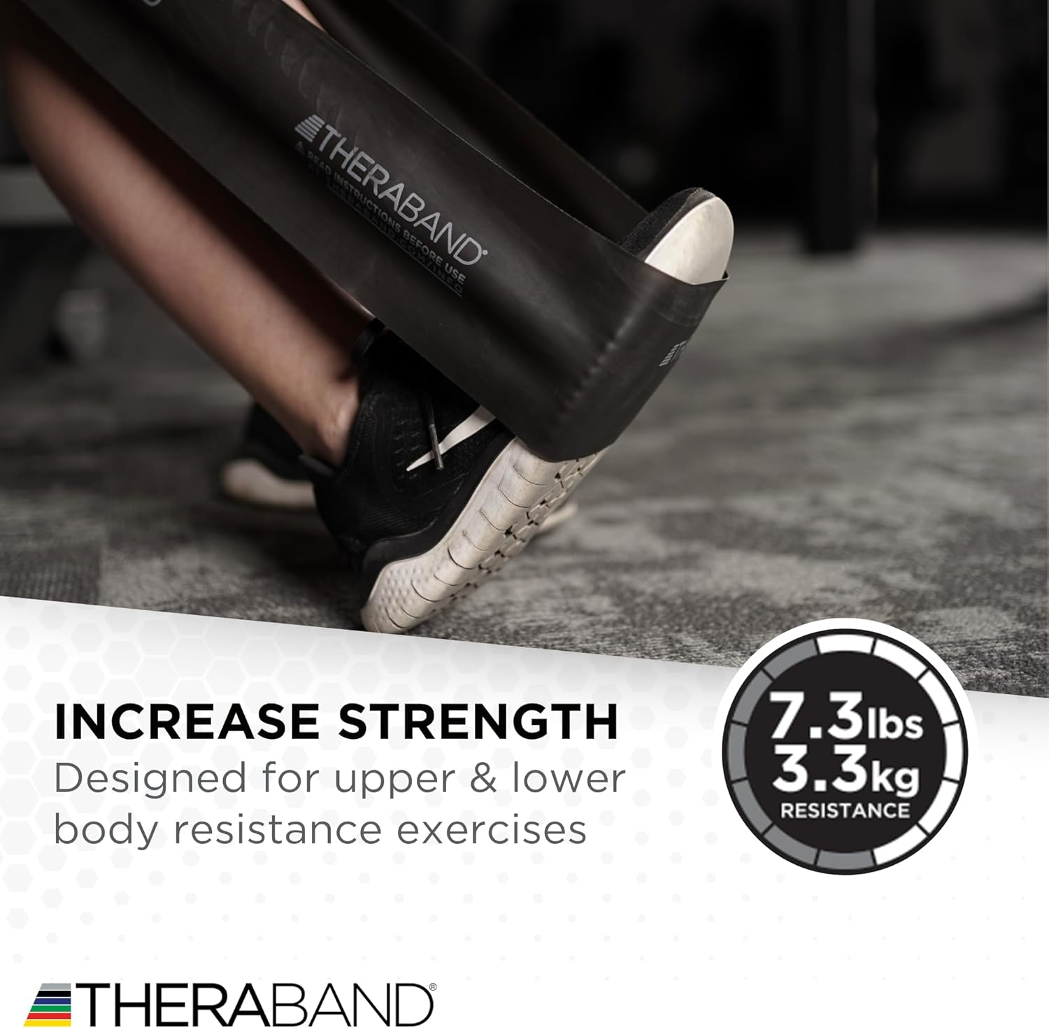 THERABAND Resistance Band Set, Professional Elastic Bands for Upper & Lower Body Exercise, Strength Training without Weights, Physical Therapy, Lower Pilates, Rehab, Beginner & Advanced Sets