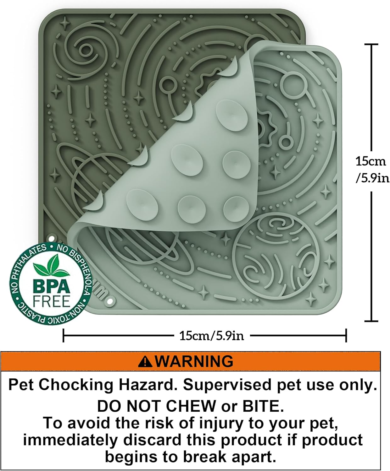OHMO Lick Mat for Dogs and Cats(Small, Camo&Light Green, 2Pcs) Enrichment Accessories Toy Space Star Easy Clean Pet Slow Feeder/Suction Cups, Licking Pad for Anxiety Relief and Boredom Reduction image number 1