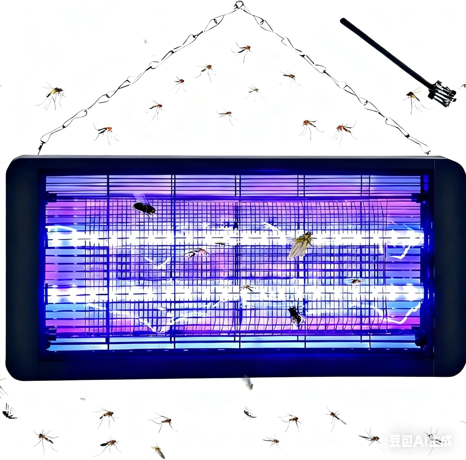 40W Electric Mosquito Zapper, Electric Bug Zapper with Powerful Grid, Chemical-Free Insect Trap, Safe Moth Zapper Machine with Wall-Mounted Design Insect Killer Lamp for Shop Restaurant Garden Yard image number 2