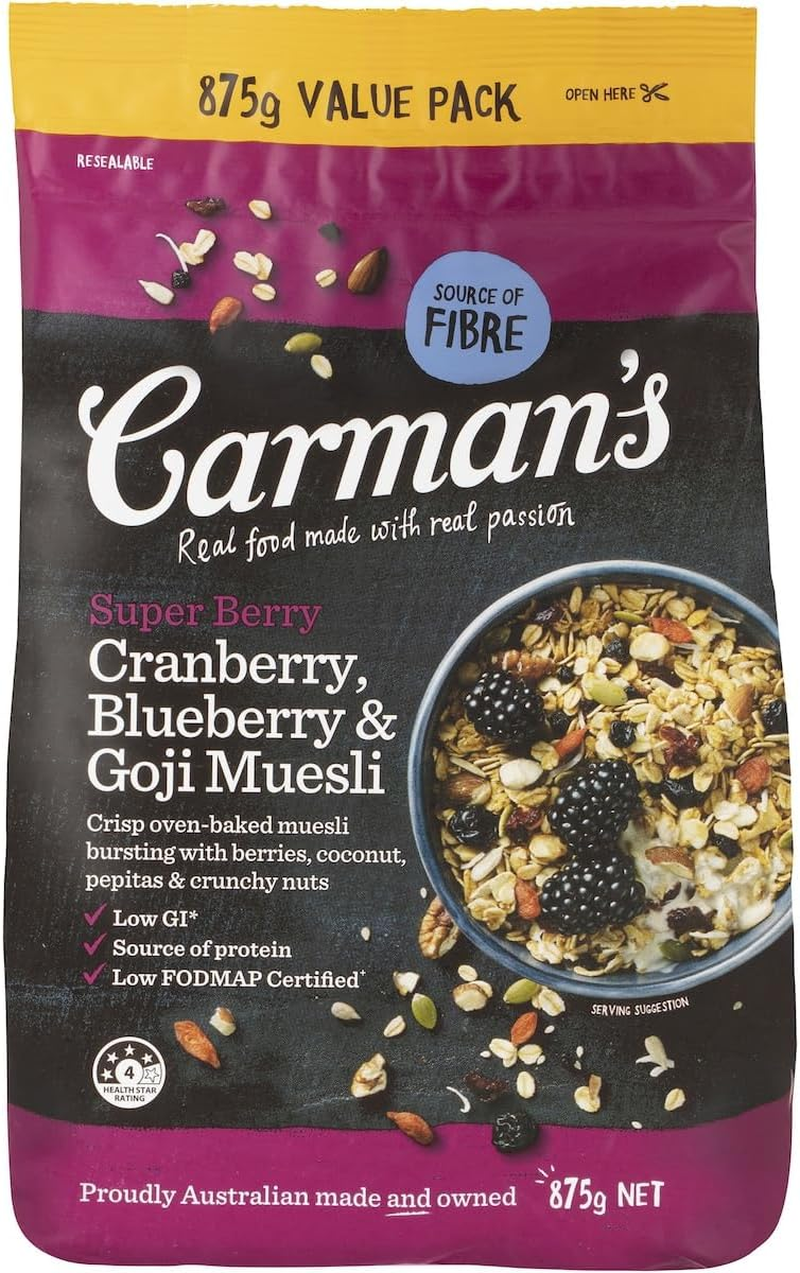 Carman'S Super Berry Cranberry, Blueberry and Goji Muesli 875 G image number 2