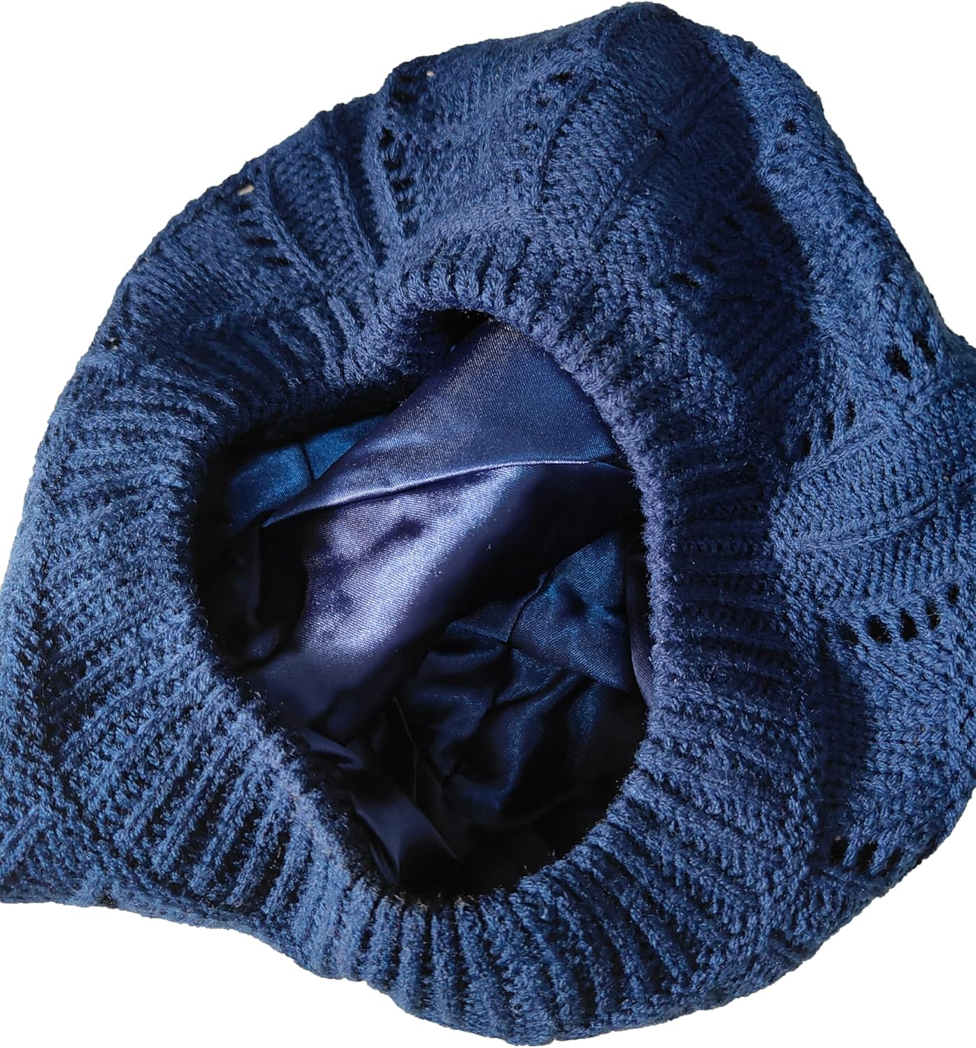 Hysunland Women'S Satin Lined Knitted Beret Ladies Winter Autumn Warm and Soft Beanie Hat Solid Color image number 1