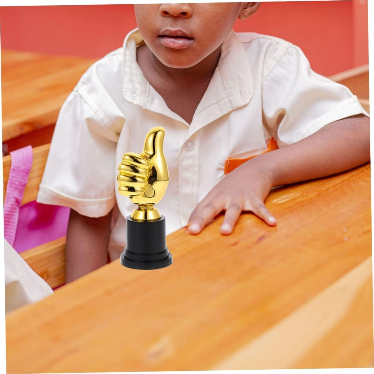 High Thumbs up Award Trophies with Base, Plastic Small Gold Trophy, Funny Trophies for Employee Coworker Teachers Volunteer Nurse