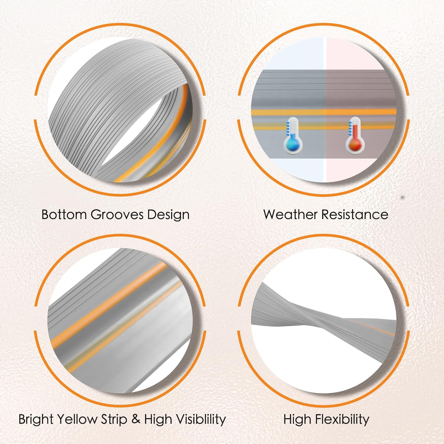 Garage Door Seal Bottom Door Seal Rubber Garage Door Threshold Seal Universal Sealing Threshold Garage Door Threshold (Grey, 3 M X 100 Mm X 25 Mm) image number 5