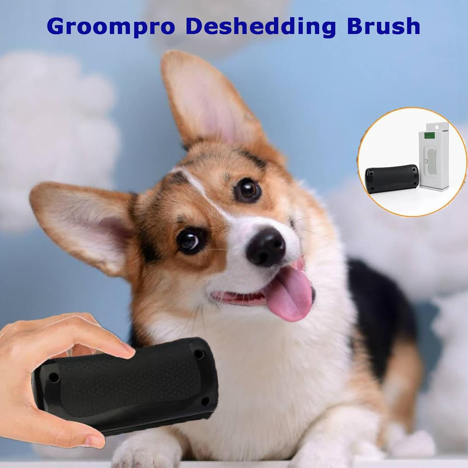 Groompro Deshedding Brush, Rhykin Brush for Pets, Shedding & Grooming Supplies, Pet Hair Removal Tool for Cats, Dogs, Rabbits, Horses