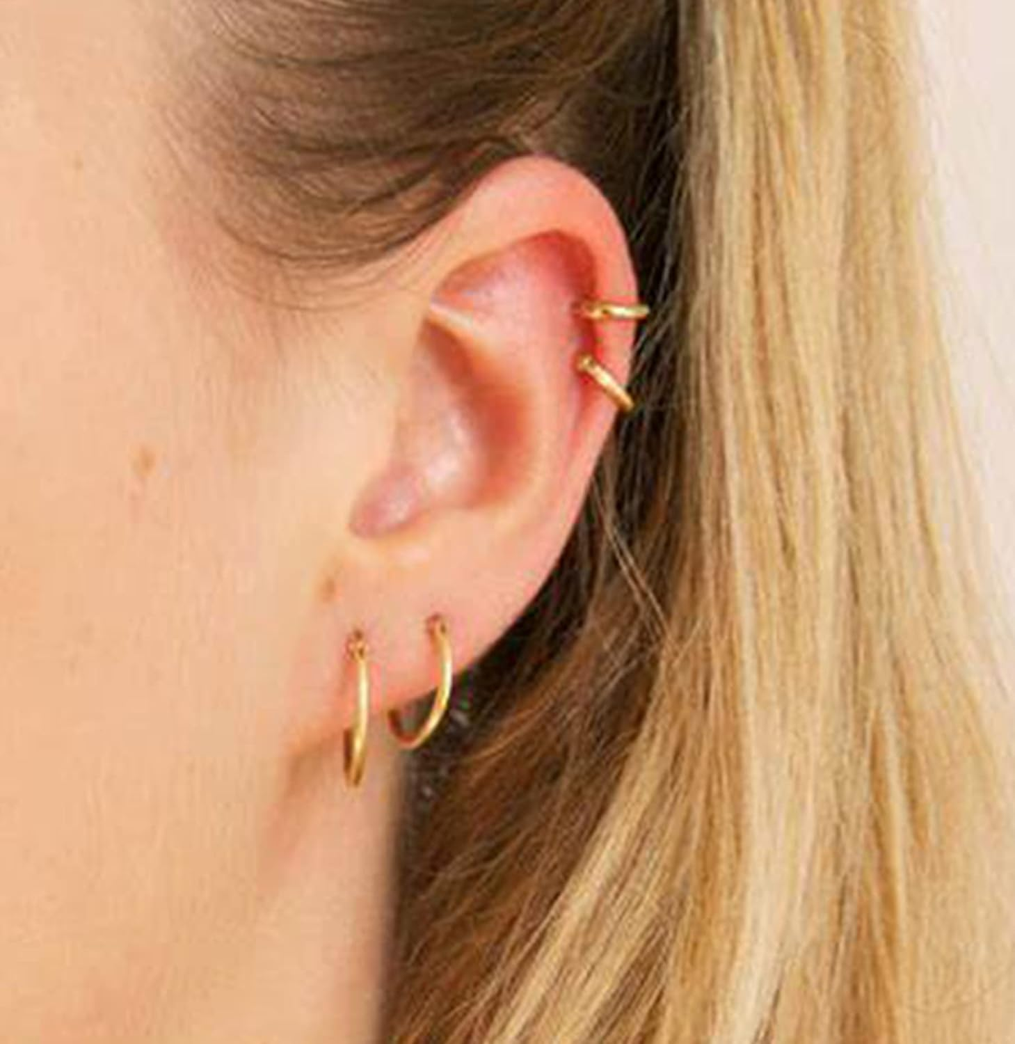 QWALIT Ear Piercing Gun Kit - Gold Self Piercing Earrings Kit with Studs image number 1