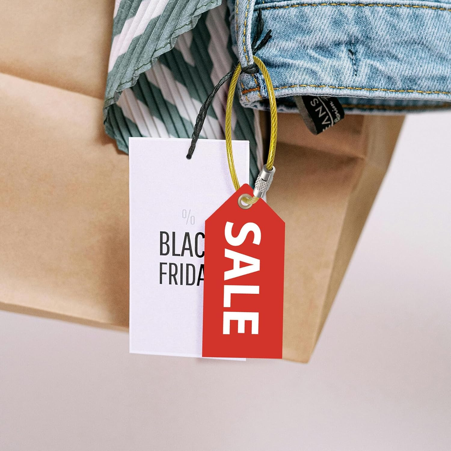 MUELODSIC 16 Pcs Heavy Duty Stainless Steel Wire Keychain Cable Multi-Color Large Key Rings for Luggage Tags Metal Key Rings for Travel and Everyday Use Easy to Install and Portable image number 5