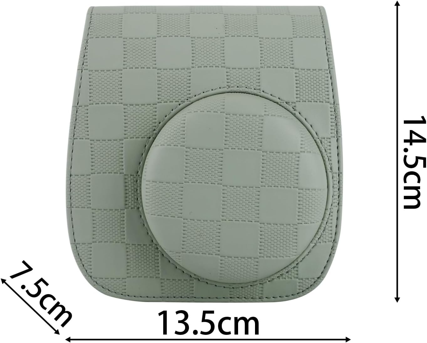 LIN&Eacute;OCT Protective Cover Camera for Mini 8/9/11/12, Portable Camera Bag with Shoulder Strap, PU Leather Protective Pouch with Front Pocket for Cameras (Green) - Black image number 2