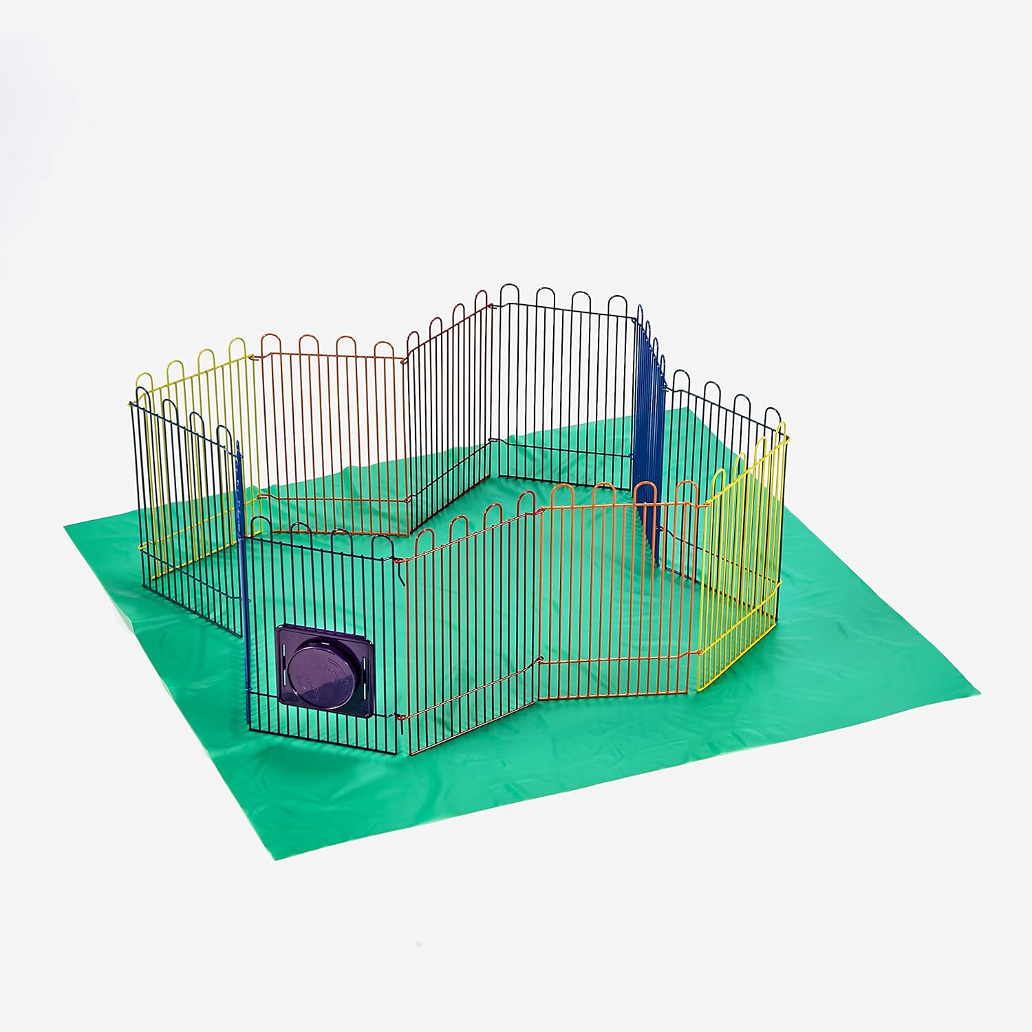 Kaytee Crittertrail Playpen with Mat for Pet Gerbils, Hamsters or Mice Blue Small