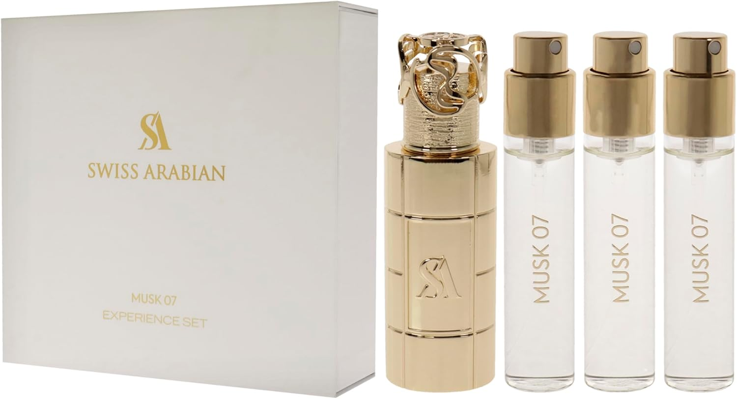 Swiss Arabian Musk 07 for Unisex 4 Pc Mini Gift Set 3 X 1Oz Perfume Spray, Metal Case image number 2