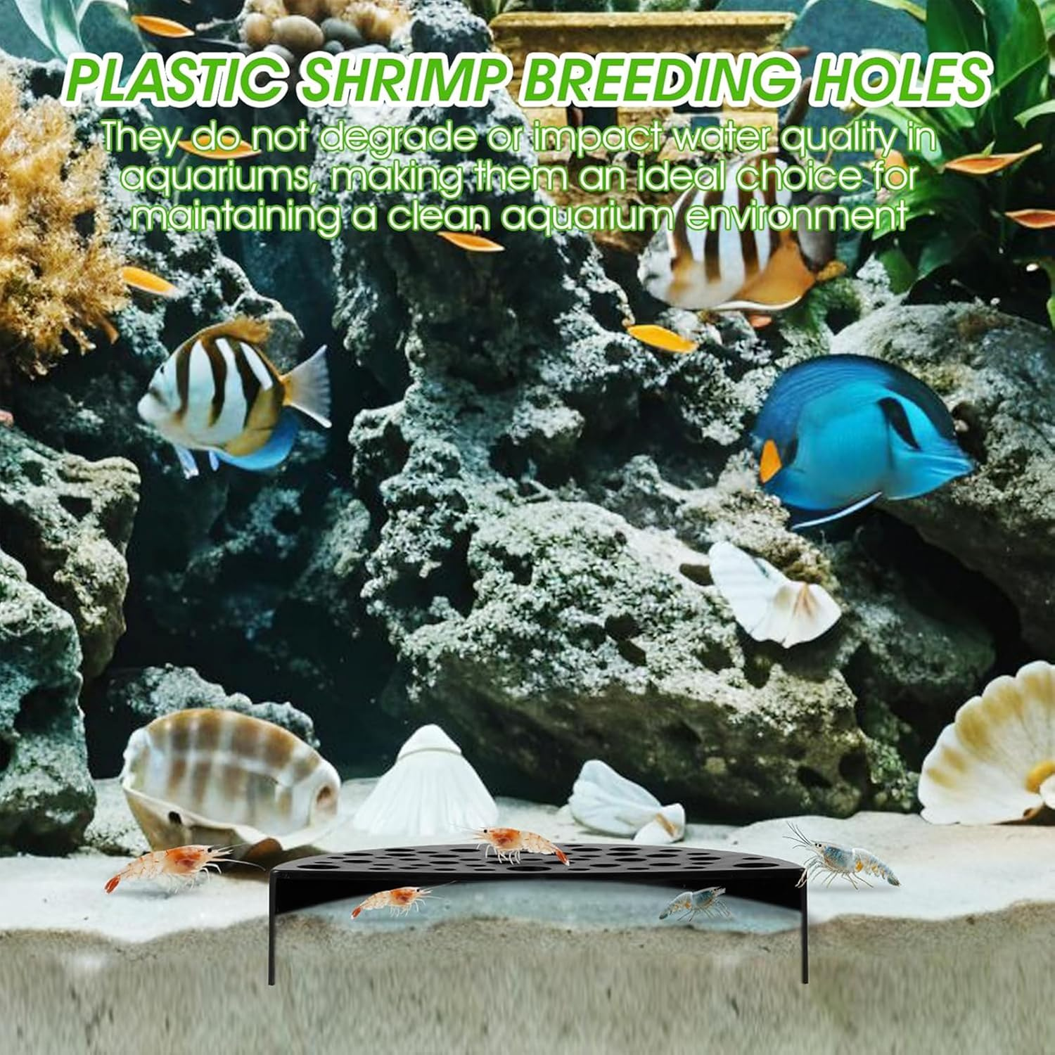 2 Pack Aqua Safe Shrimp Caves - 100% Safe Molting Hideouts for Shrimps & Nano Fish,Black Aquarium Breeding Caves for Shrimps Aquarium Fish Tank Decoration image number 1