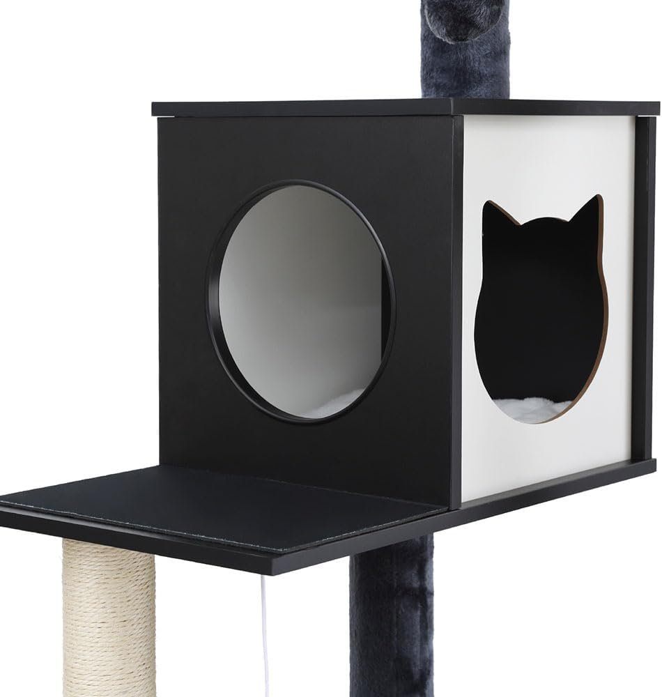 I.Pet Cat Tree Tower Scratching Post Scratcher 144Cm Wood Bed Condo House image number 6