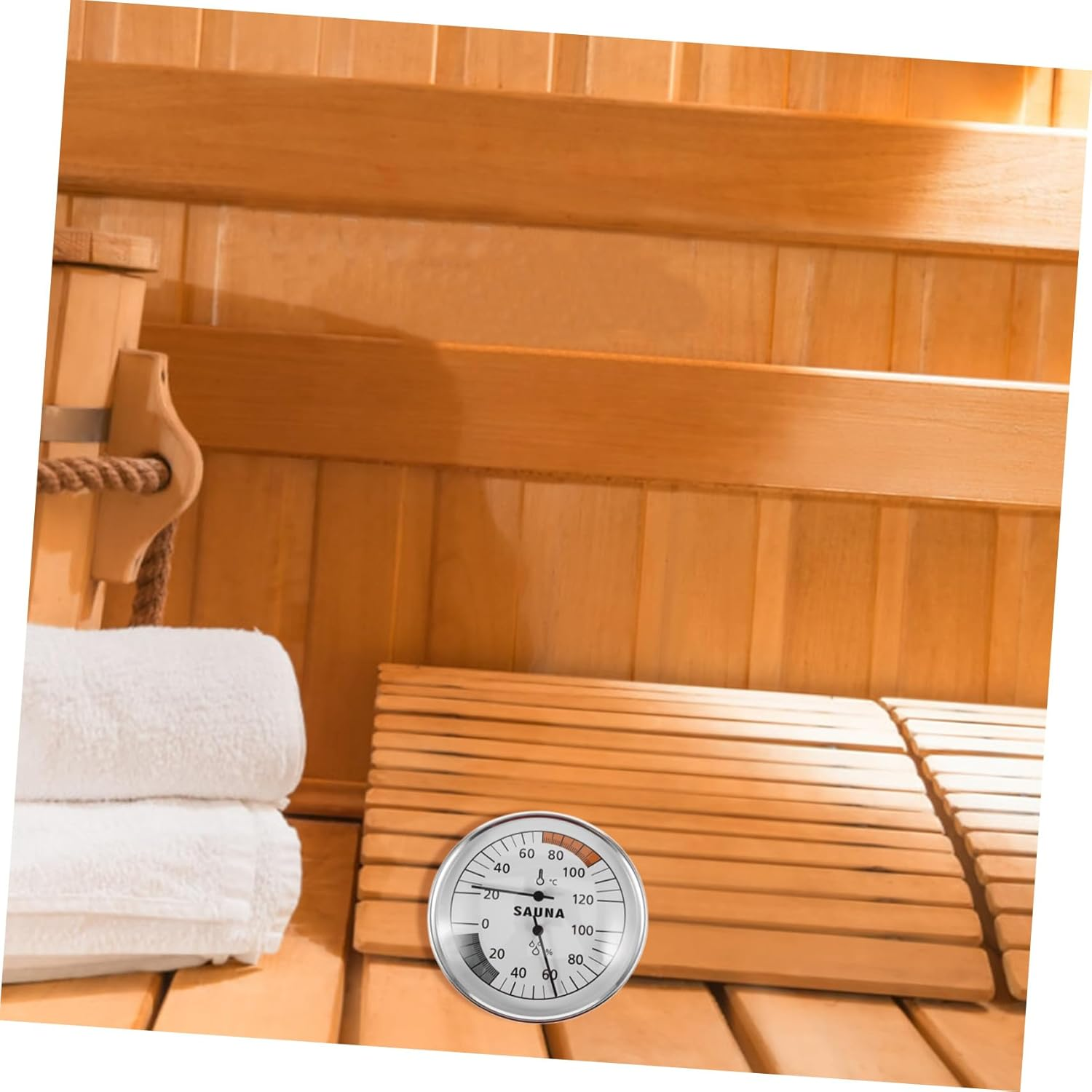 Sauna Thermometer Hygrometer with Hanging Design for Indoor Sauna Rooms Wall-Mounted Temperature Humidity Gauge Easy Installation Scale for Accurate Measurement image number 3