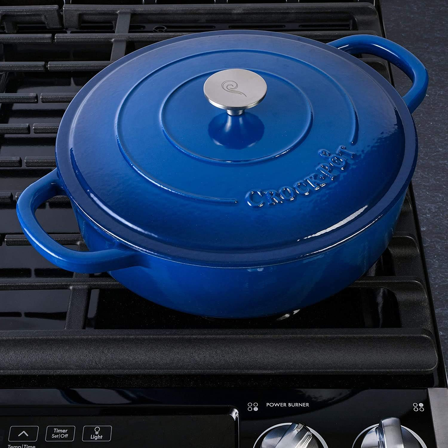 Crock-Pot Crock Pot Artisan Enameled Cast Iron Braiser W/Lid, 5 Quart, Sapphire Blue