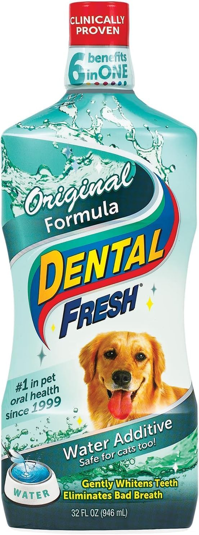 Dental Fresh Water Additive, 503Ml - Original Formula for Dogs - Clinically Proven, Simply Add to Pet&rsquo;S Water Bowl to Whiten Teeth, Eliminate Bad Breath, and Improve Oral Health image number 4