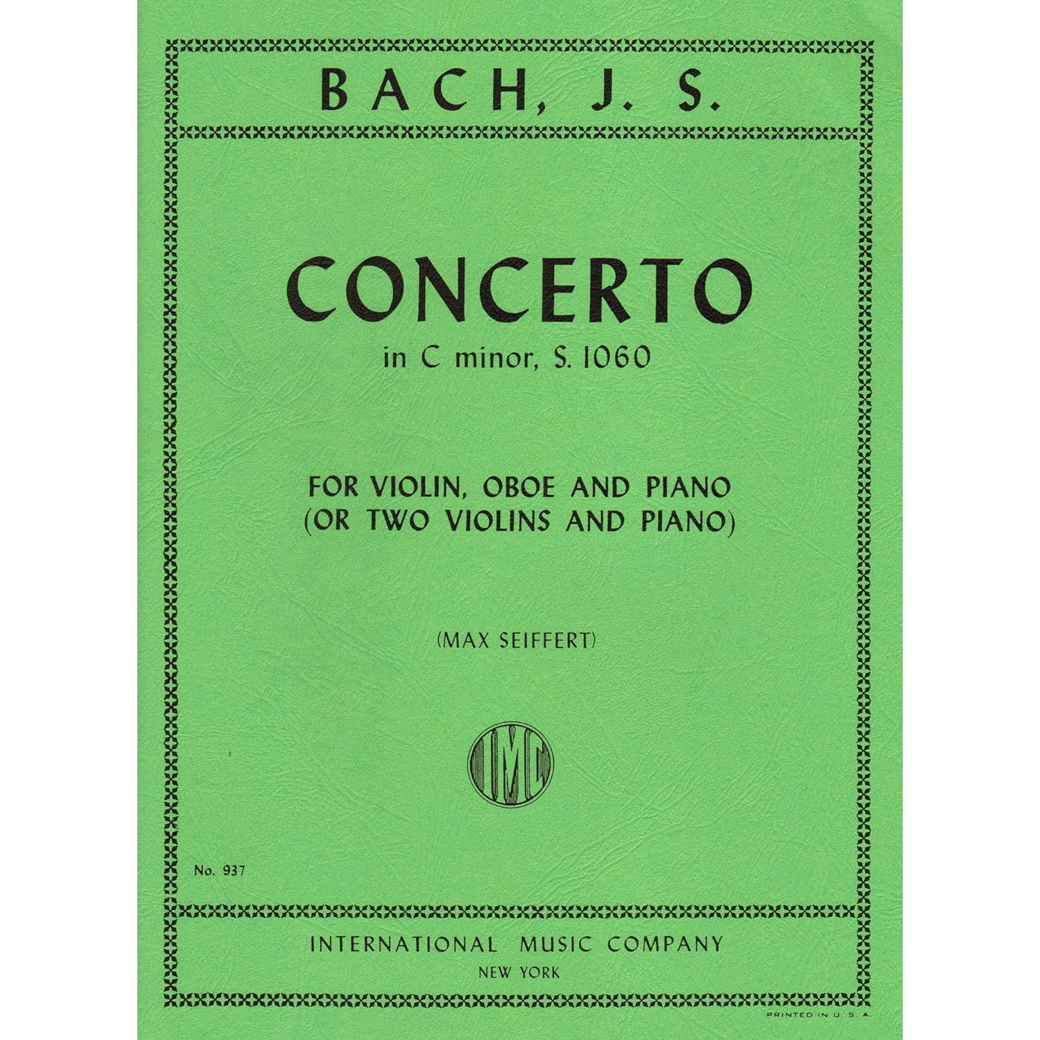 Bach, J.S. Concerto in C Minor, BWV 1060R Violin Oboe and Piano/ Two Violins and Piano Max Seiffert image number 4