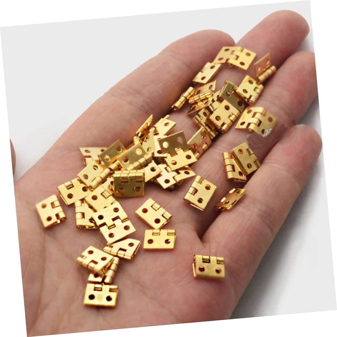 HOMSFOU 30 Pcs Box Mini Hinge Hinges for Kitchen Cabinets Miniature Dollhouse Accessories Furniture Mini Miniature Hinges for Crafts Minatures Crafts Copper Piano Small Hinge image number 3