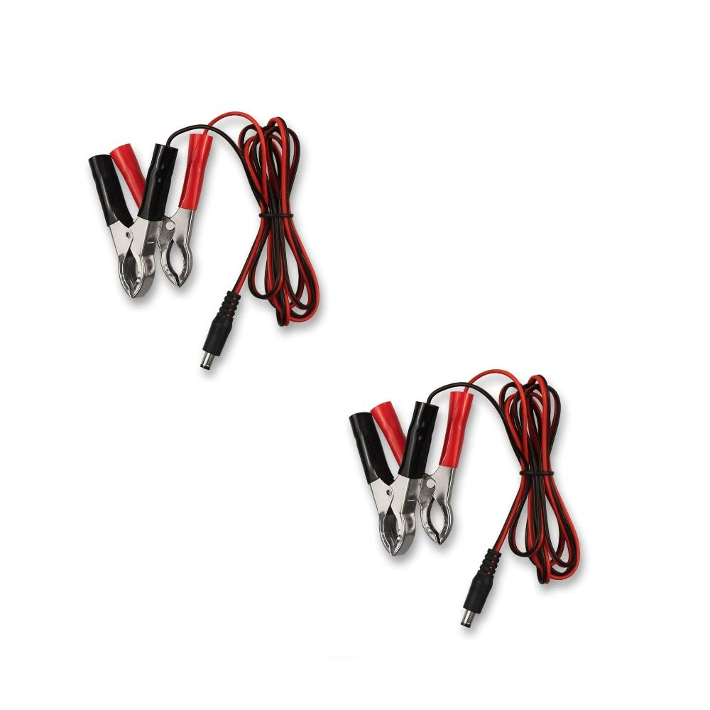 Battery Alligator Clips 2.1 * 5.5 Mm DC Jack Plug 12V-24V Power Extension Cord Battery Crocodile Charging Cable 18AWG(0.6M 2 Pack)