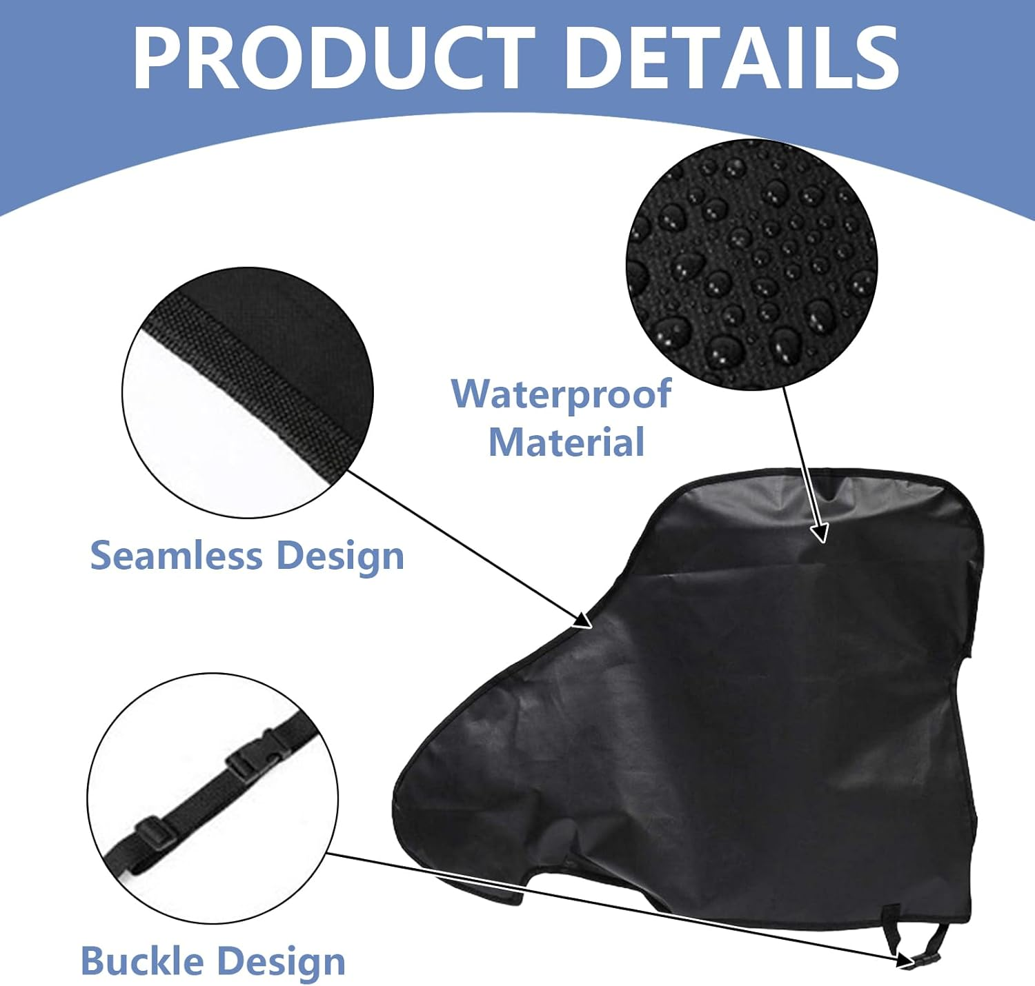 Universal Waterproof Caravan Hitch Cover, Heavy Duty Tow Hitch Cover with Adjustable Strap, Caravan Drawbar Trailer Protector, All-Weather Waterproof Tow Bar Cover for Campervan and Trailer (Black) image number 4