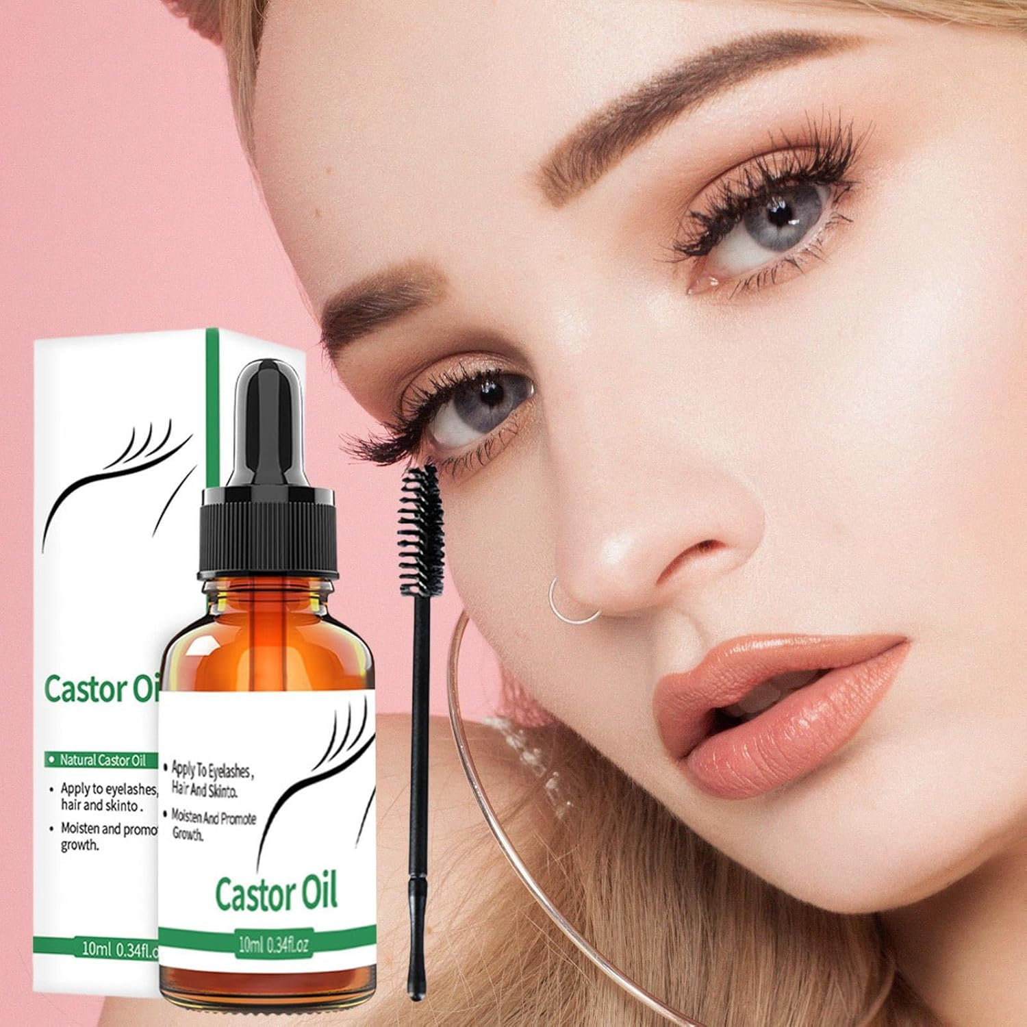 Castor Oil for Eyebrows Growth - 10Ml Pure Caster Oil Eyebrow Growth Serums,Lash Growth Serums for Thickness and Length, Eyelash Serums to Grow Lashes, for Eyelashes, Eyebrows, Hair Jmedic image number 3