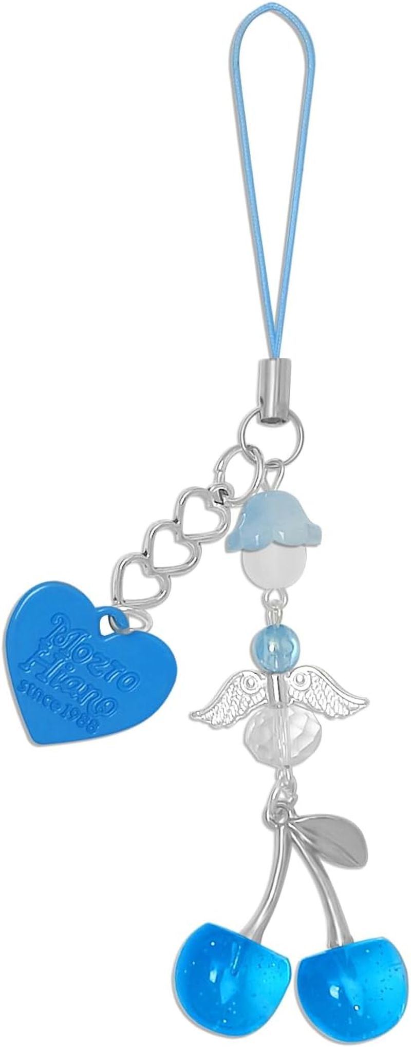 Nalefow Phone Charms Strap Cute Cherry Cellphone Straps Aesthetic Pink Red Black Bluecherry Phone Chain for Camera Keychain Bag Pendant Decor Gift