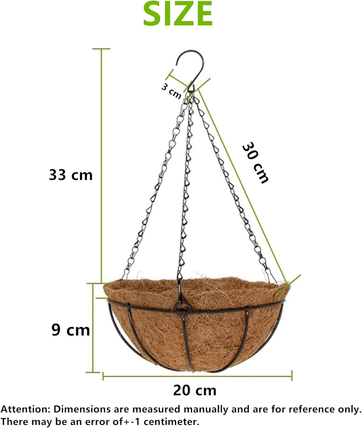 4 Pack Hanging Basket for Plant Garden Outdoor, Metal Hanging Planter with Coco Liner, Hanging Coco Planter Baskets Outdoor for Flowers, Hanging Flower Pots for Garden Balcony Railings Indoor (8 IN) image number 5