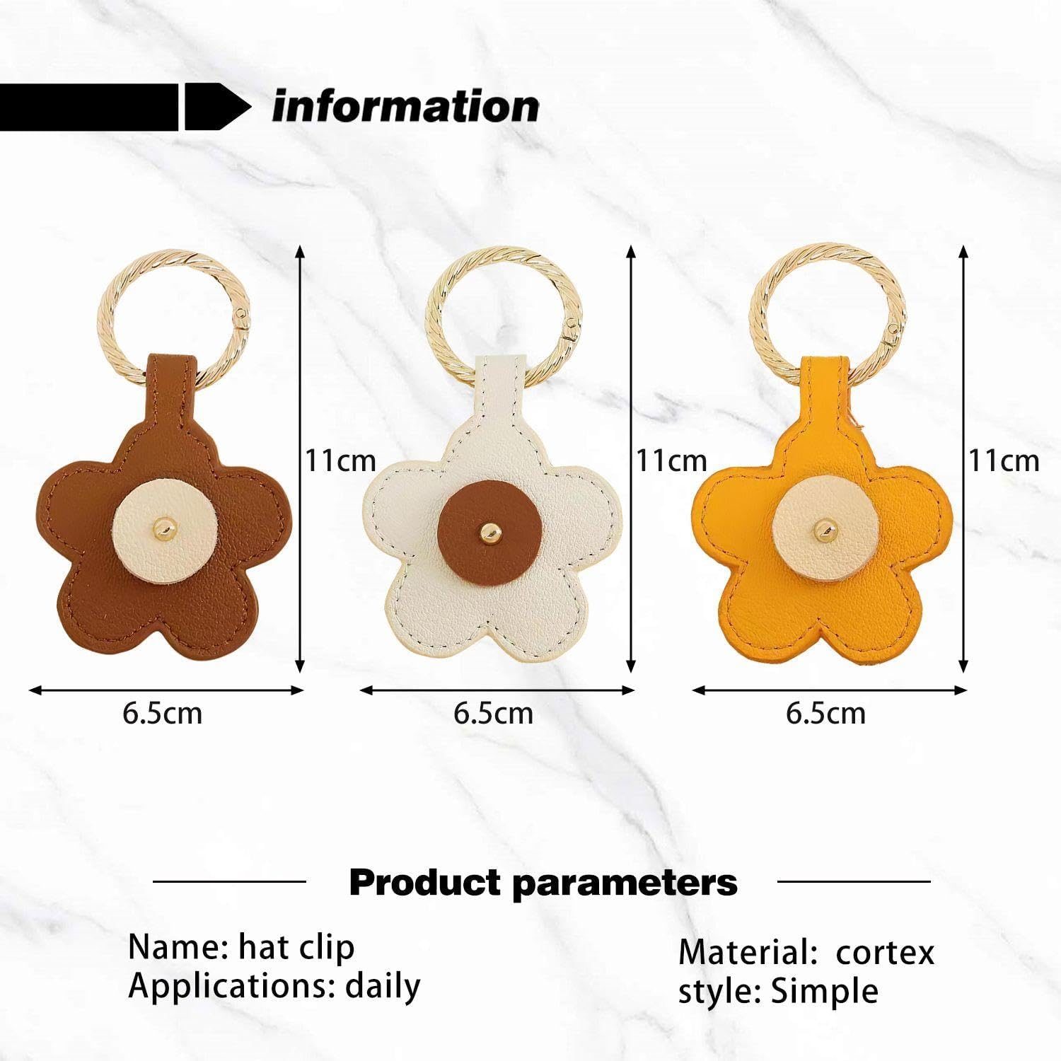 CWPFVQA 3 Pieces Magnetic Hat Clips Floral Travel Bag Hat Clips, Magnetic Hat Clips for Bags, Magnetic Golf Marker Hat Clips, Magnetic Pocket Buckle, White, Einheitsgr&ouml;&szlig;e, Modern