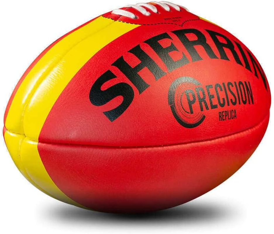 Sherrin Precision Leather Replica Football, Red, Size 4