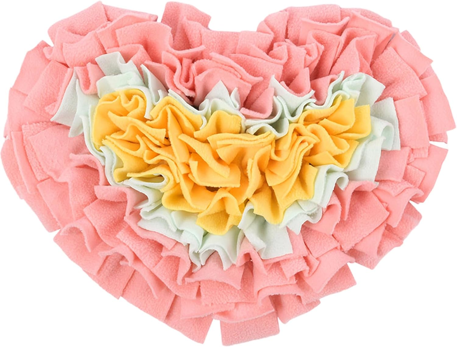 Snuffle Mat for Dogs, Interactive Enrichment Toy for Puppies & Small Dogs, Slow Feeding Mat for Mental Stimulation & Natural Foraging Skills, Dog Puzzle Feeder & Boredom Buster(Pink Heart, 30*28CM)