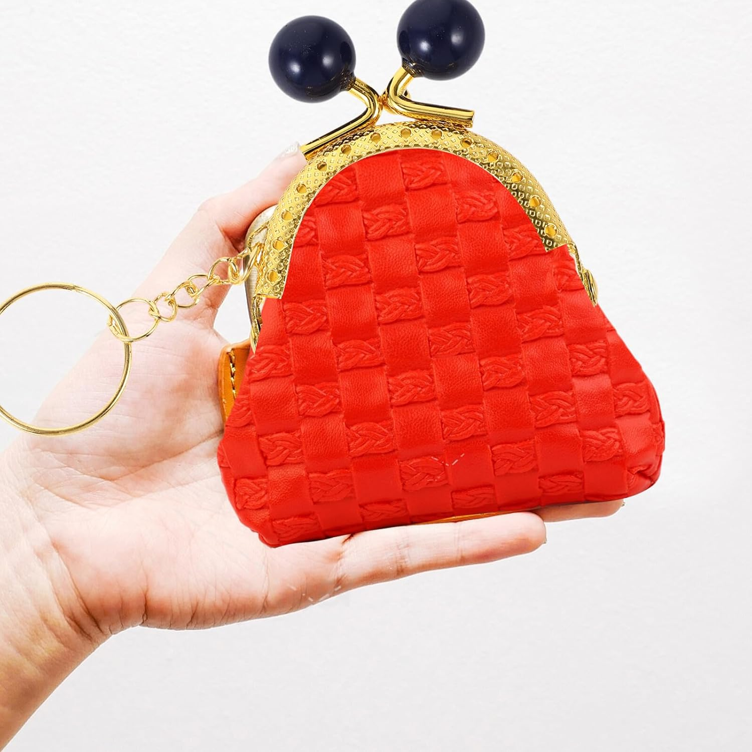 OSALADI 10Pcs Purse Clasp Frame Metal Keychain Wallet DIY Handbag Mechanism for Craft Projects and Keychain Accessories Random Color