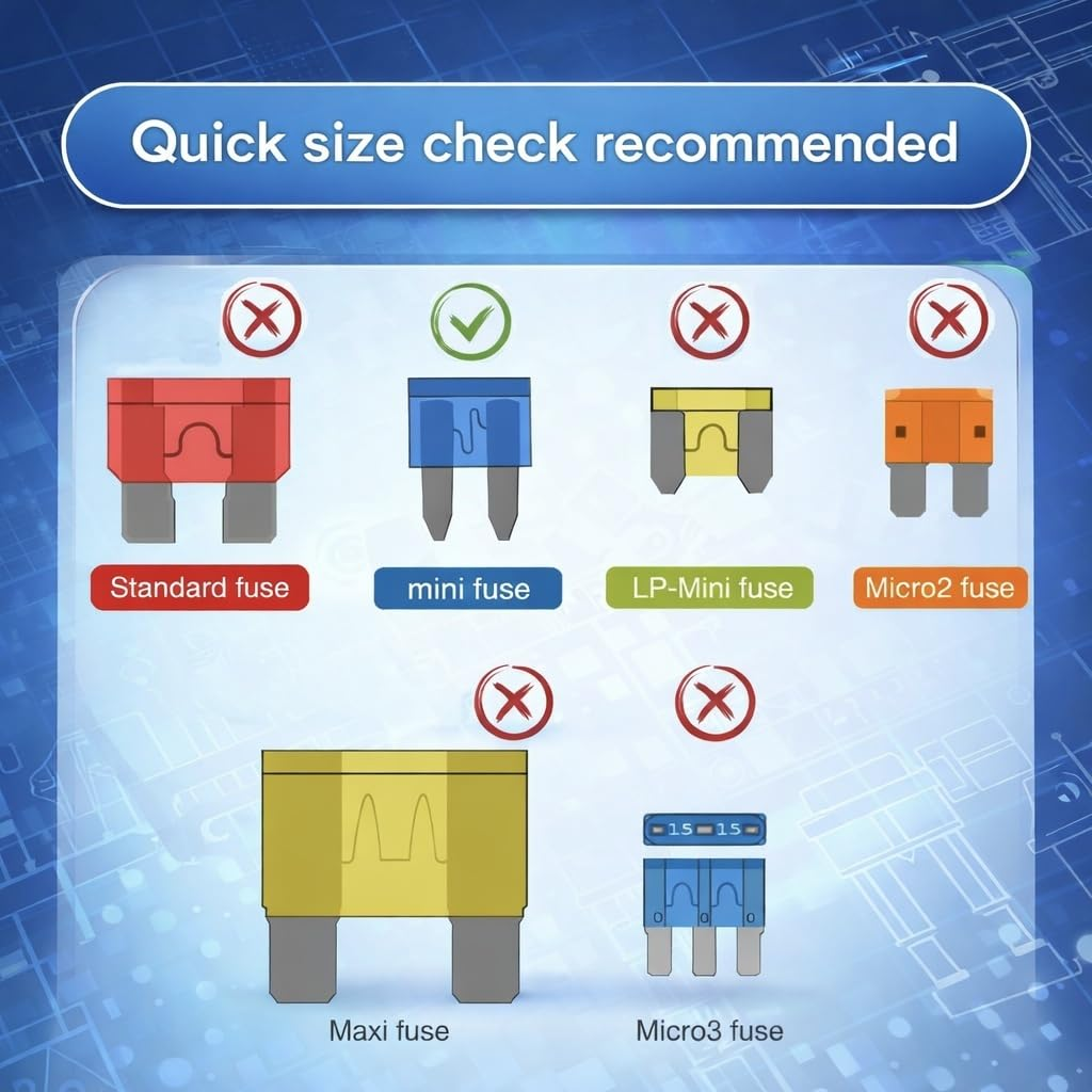 130-Piece Mini Car Fuse Assortment Kit, Automotive Assorted Blade Fuses, 1A-40AMP, Universal Fit for Cars Utes Boats Bikes Caravans (130Pcs: Mini) image number 3