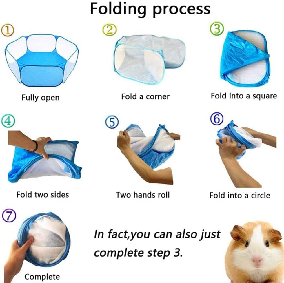 Foldable Pet Playpen Puppy Dog Cat Play Pen Kennels Cage Enclosure Tent Fence AU Blue image number 2