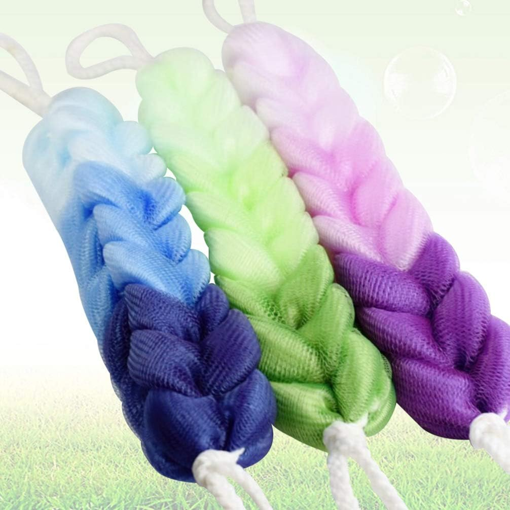 Healifty Long Bath Pouf, Long Stretch Back Sponge with Rope Handles Back Scrubber Bath Shower Mesh Sponge for Men and Women 3PCS image number 2
