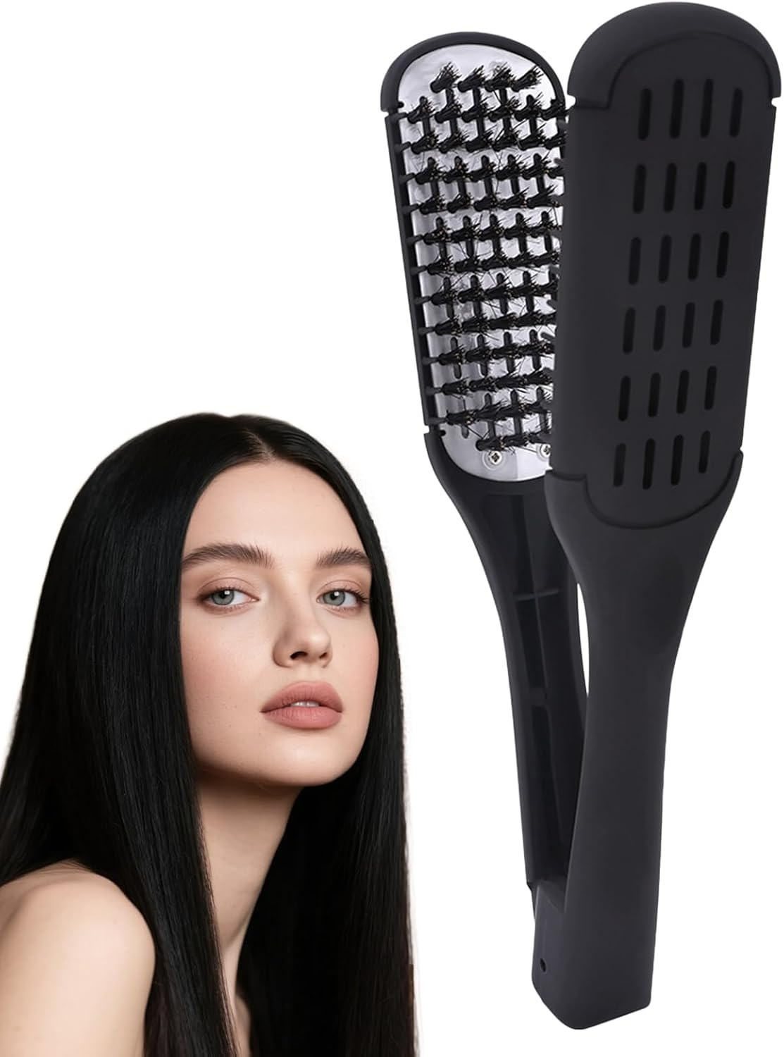 Gvblkq Hair Straightener Comb,Double-Sided Straightening Comb for Hair - Comfortable to Hold Hairstyle Tool for Home Outdoor Traveling Business Trip