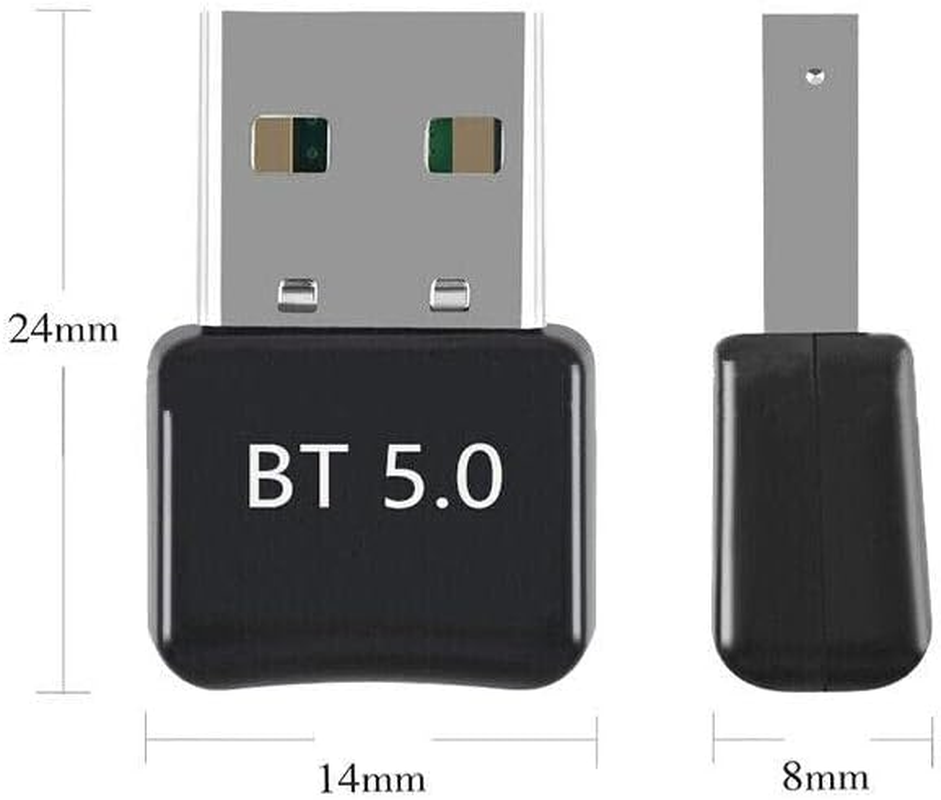 Bluetooth V5.0 Mini Dongle - Universal Wireless USB Adapter, 20M Range for Windows Pc/Laptop, Stable Audio Connection, Durable ABS, Compatible with Multiple OS image number 2