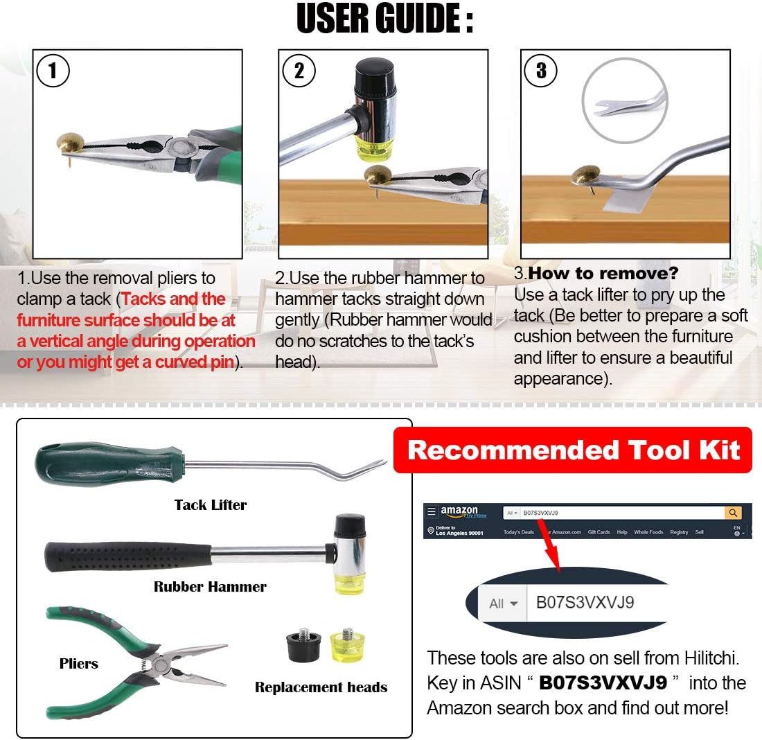 Hilitchi 200-Pieces 7/16''(11Mm) Antique Brass Tacks Bronze Nail Pins Upholstery Nail Tacks Furniture Thumb Tack Pins Assortment Kit (Bronze) - Bronze image number 3