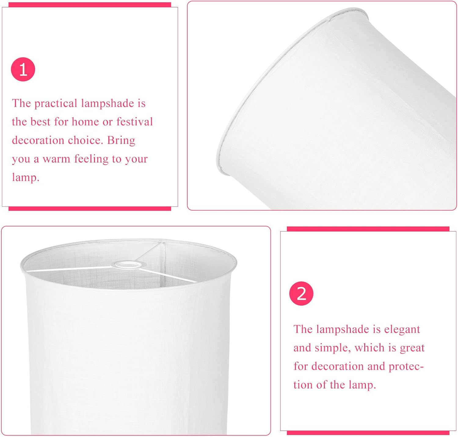 MALUGOGO White 35Cm Fabric Pendant Lamp Shade E27 Foldable Cover for Table and Lamps, Modern Cloth Lampshade Suitable for Living Room Lighting image number 6