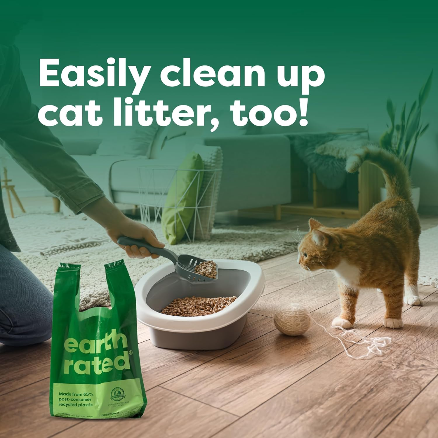 Earth Rated Poop Bags, Dog Waste Bags with Easy Tie Handles, Lavender-Scented, Completely Leak-Proof, Fits Standard Sized Cat Litter Scoops, 7 X 13.5 Inches, Easy Dispensing, 120 Bags image number 2