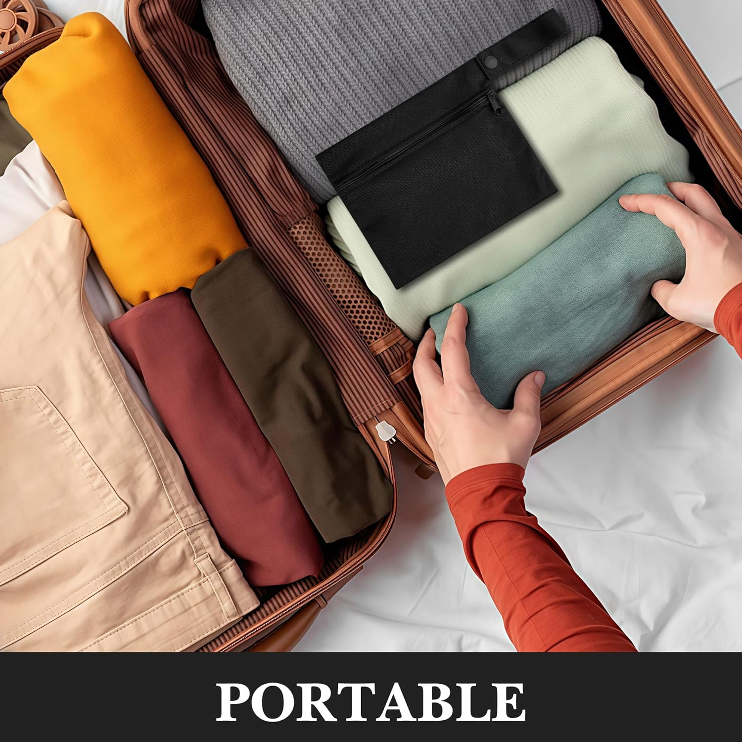 Linkidea Travel 4 Pack Soap Bar Bag with Foaming Nets, Waterproof Soap Saver Pouch, Quick Dry Exfoliating Soap Case for Travel, Camping, Gym, Shower Storage Organizer (Black) image number 5