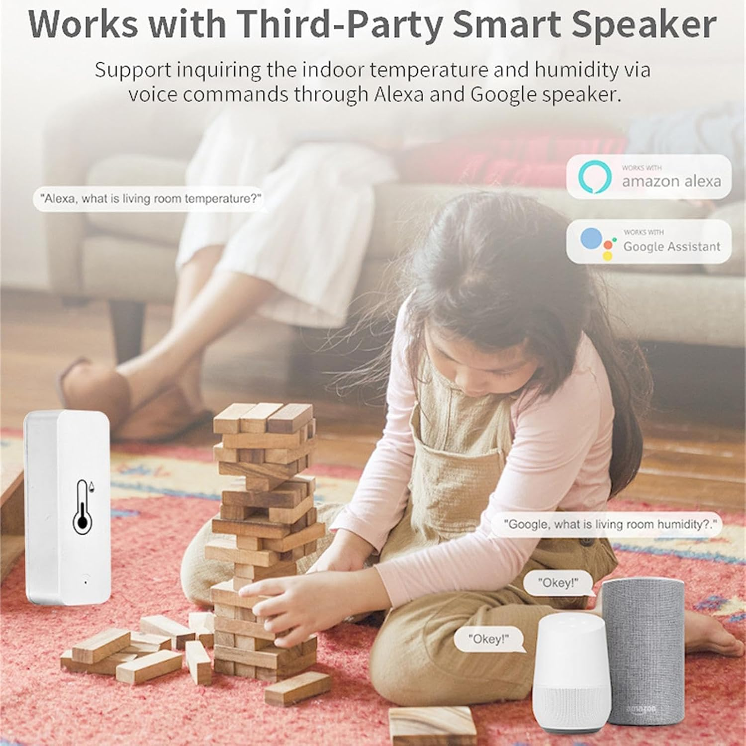 Gupcaqosjw Wifi Freezer Temperature Sensor,Portable Smart Temperature Sensor with Wifi | High-Precision Smart Wifi Temperature Sensor for Home Greenhouse image number 4