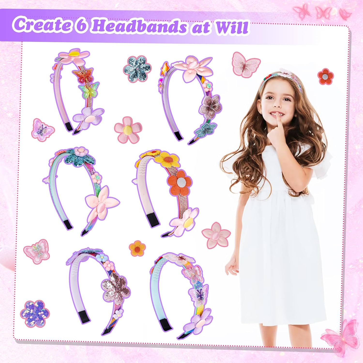 Best Presents for 4-10 Year Old Girls,Hair Accessories Making Set Mermaid Tiara - Girls' Birthday Gift Ideas Toy for 4-10 Years Old image number 2