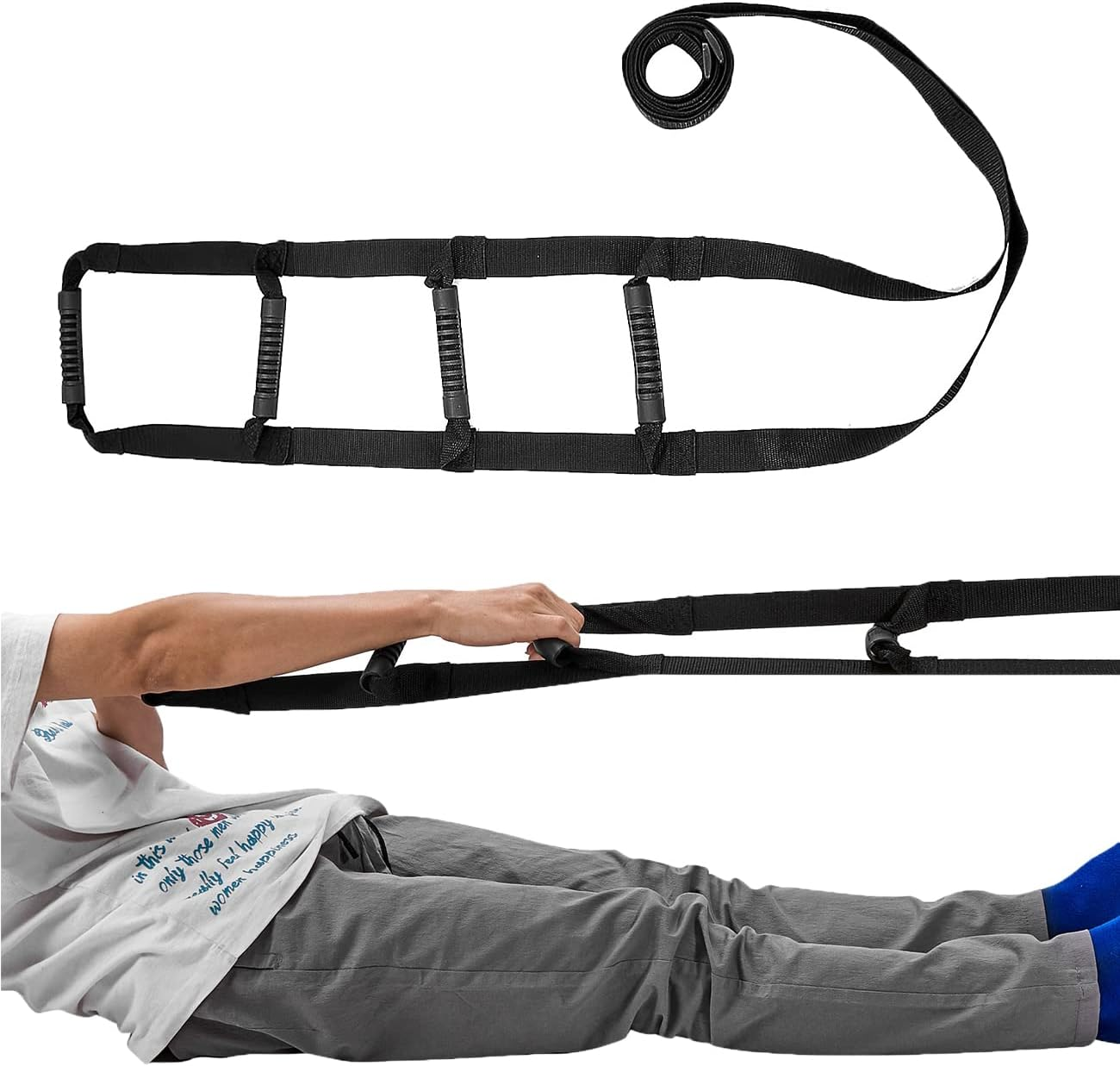 Pull up Assist Bed Ladder,Bed Ladder Assist with Handle Strap,Sit up Helper Bed Assistance for Elderly, Senior, Injury Recovery Patient, Pregnant, Handicap