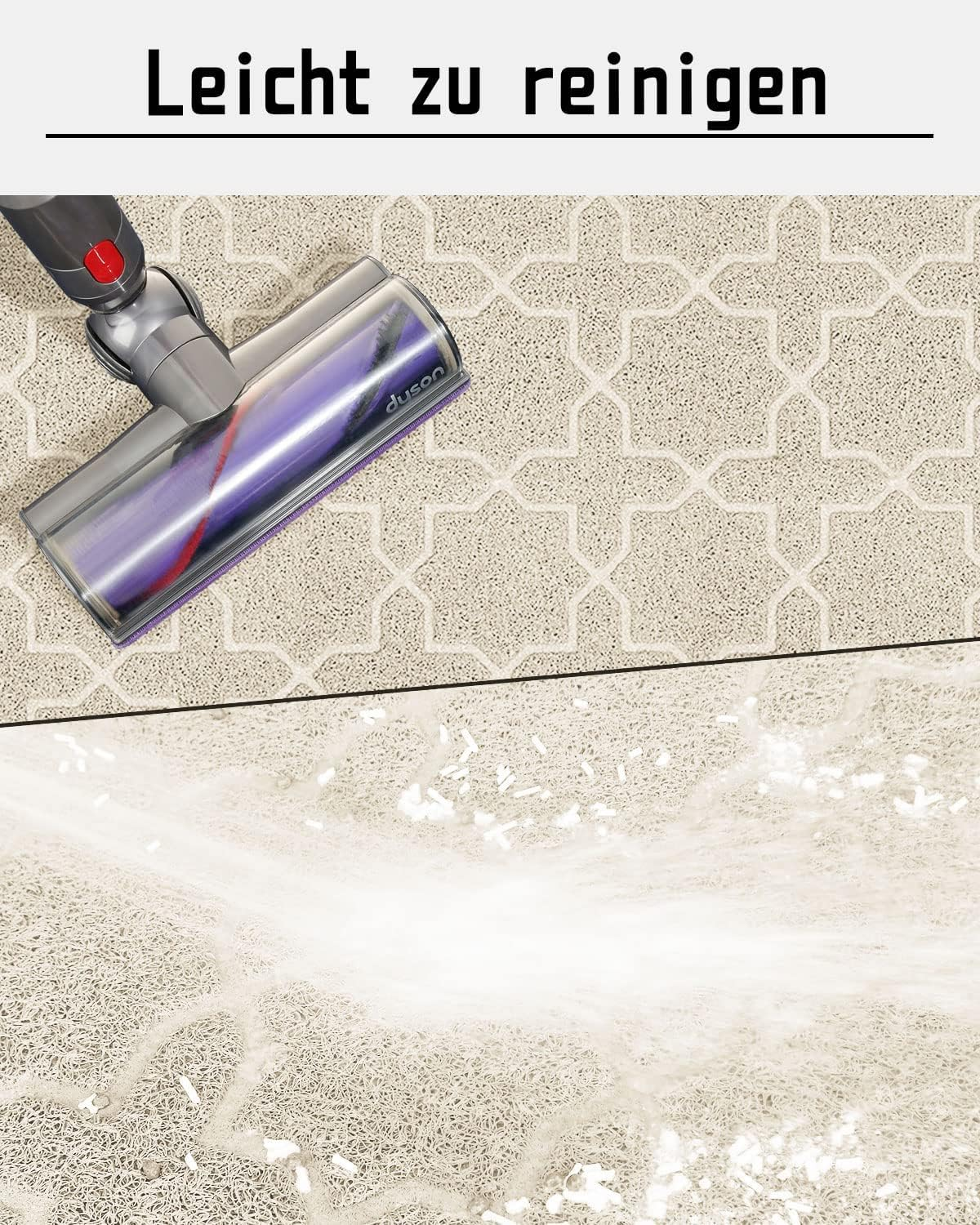 Yimobra Cleaning Cat Litter Mat, XL Jumbo Traps Mats for Litter Box, Scatter Control Pets Pads,Soft on Kitty Paws,No Phthalate,Water Resistant,Non-Slip,Durable,Large Size 35.4 X 23.6 Inches,Beige image number 4