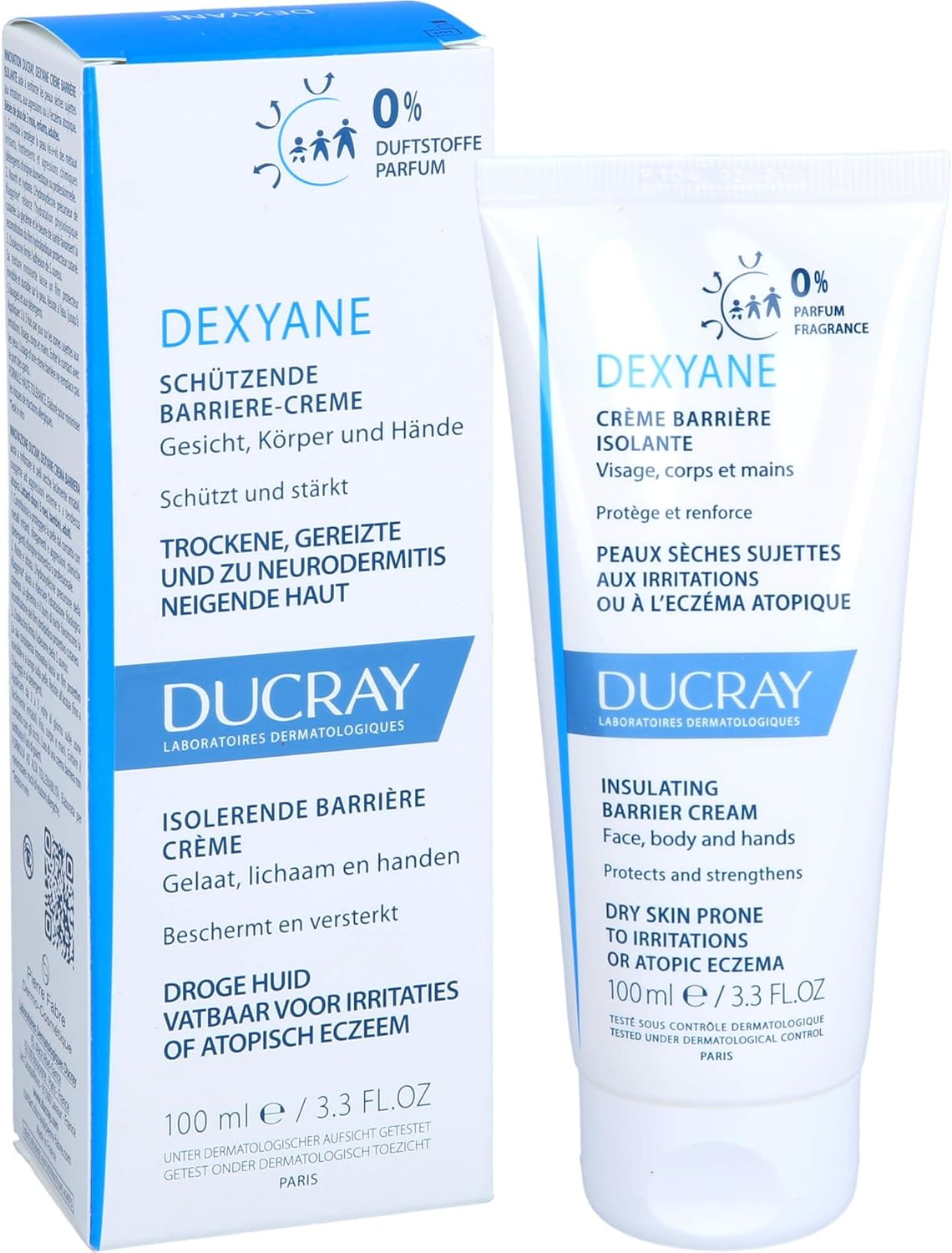 Ducray Dexyane Protective Barrier Cream for Face, Body and Hands 100Ml image number 1