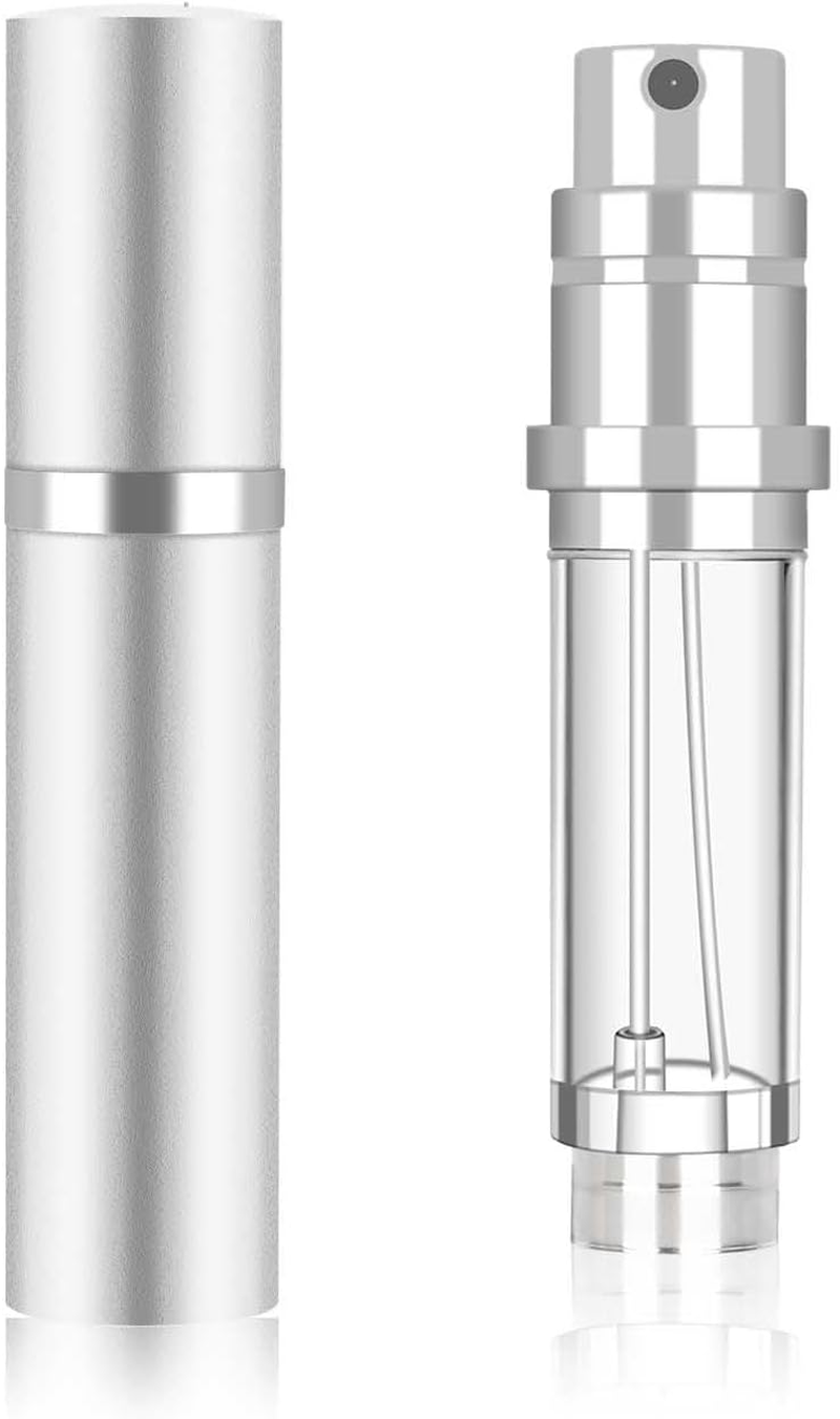 5Ml Perfume Atomiser - Refillable Travel Perfume Spray Bottles &ndash; Leakproof Aluminum Atomizer for Fragrance,Silver - Blue image number 3
