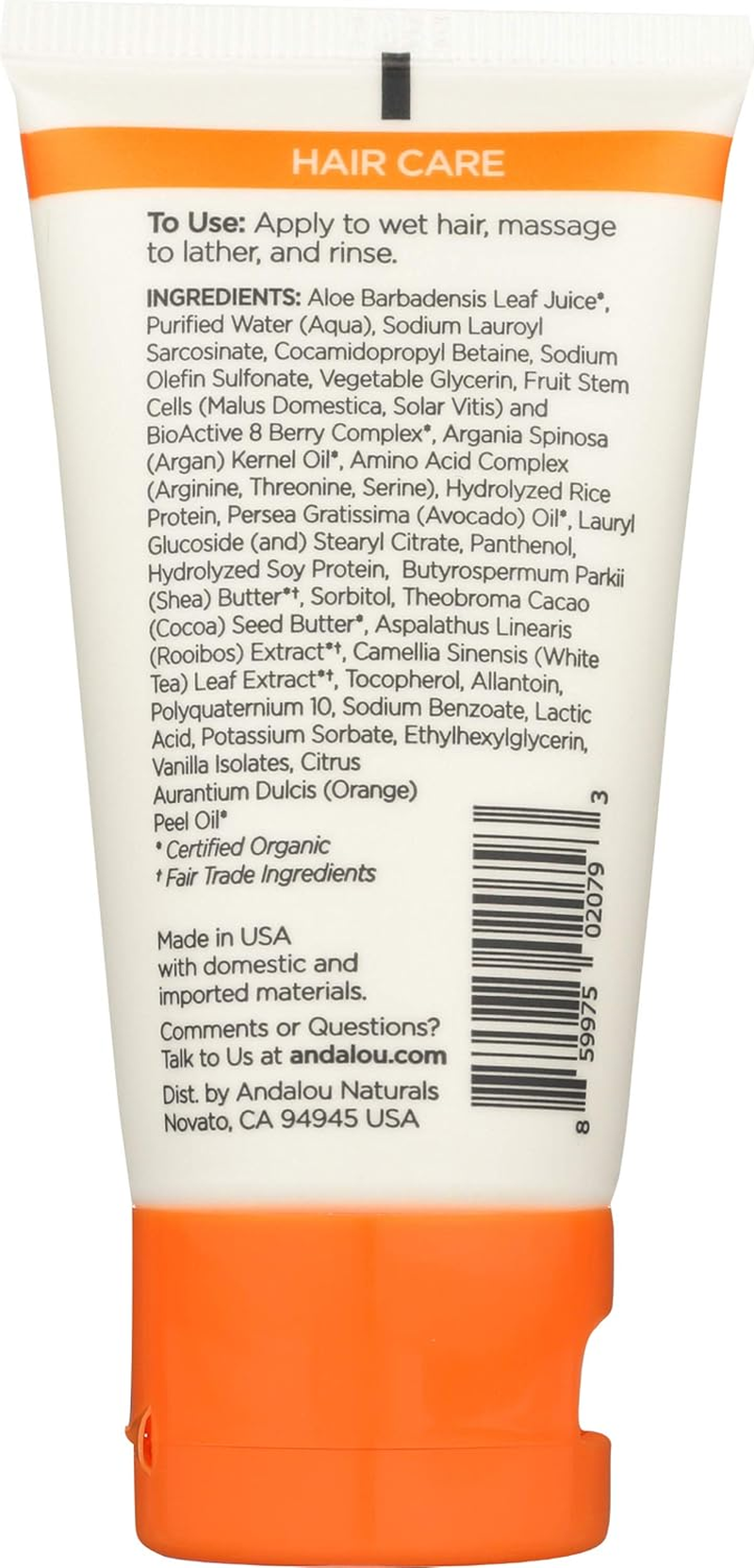 Andalou Naturals Andalou Argan Oil & Shea Moisture Rich Shampoo 50Ml, 50 Millilitre image number 5