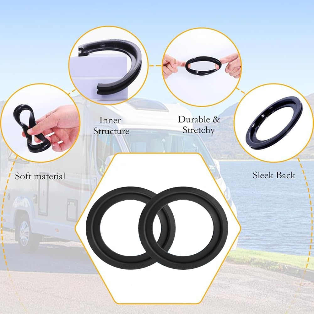RV Toilet Flush Ball Seal Kit 2-Pack for Dometic 300 310 320 Toilets,Premium 385311658 Replacement Gasket,For Leaks & Odors in RV Camper Travel Trailer image number 3