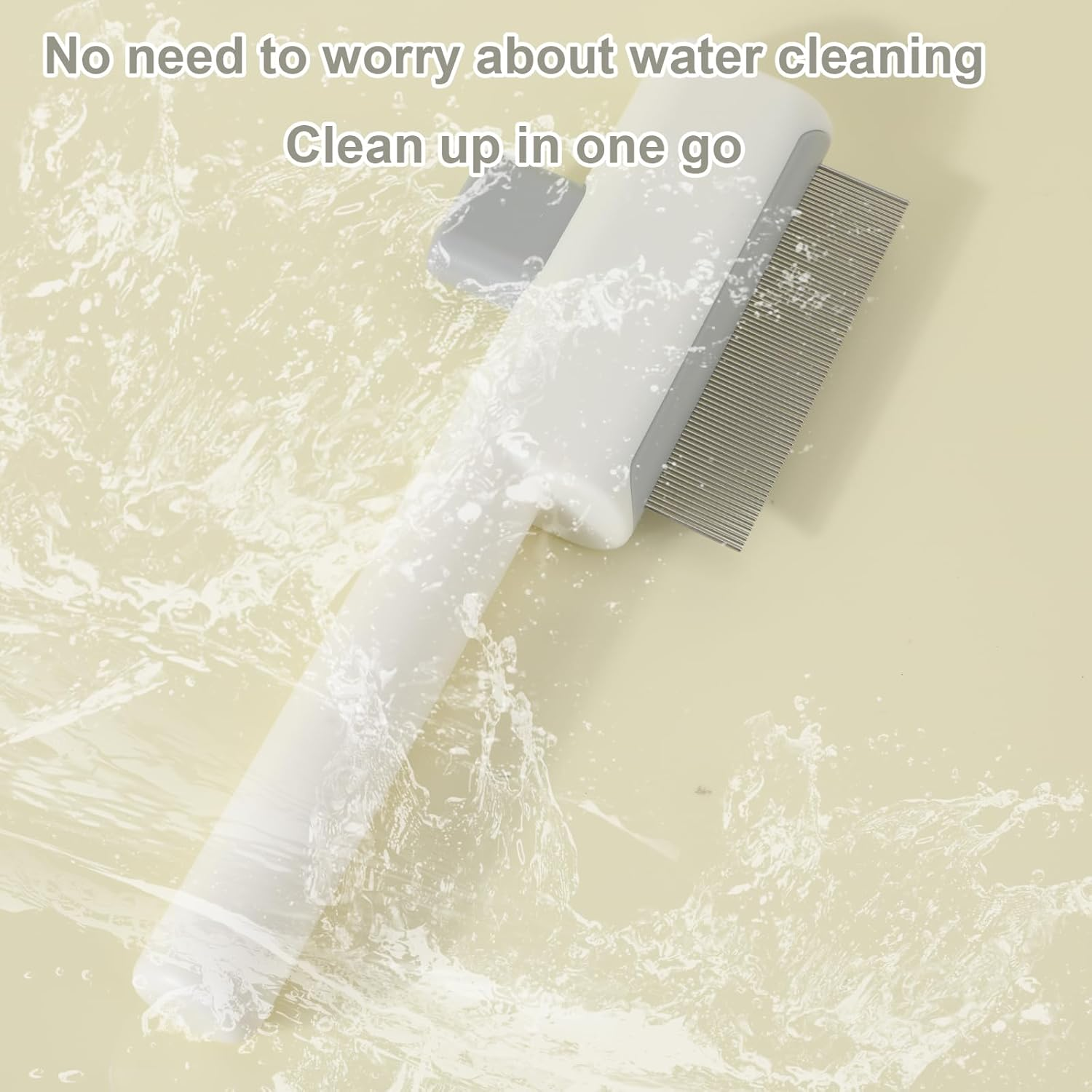 Pet Hair Remover Comb, Cat Brush with Release Button Self-Cleaning Pet Grooming Brush for Shedding Tangles & Removal Loose Hair for Dogs Cats (Side by Side Tooth) image number 2