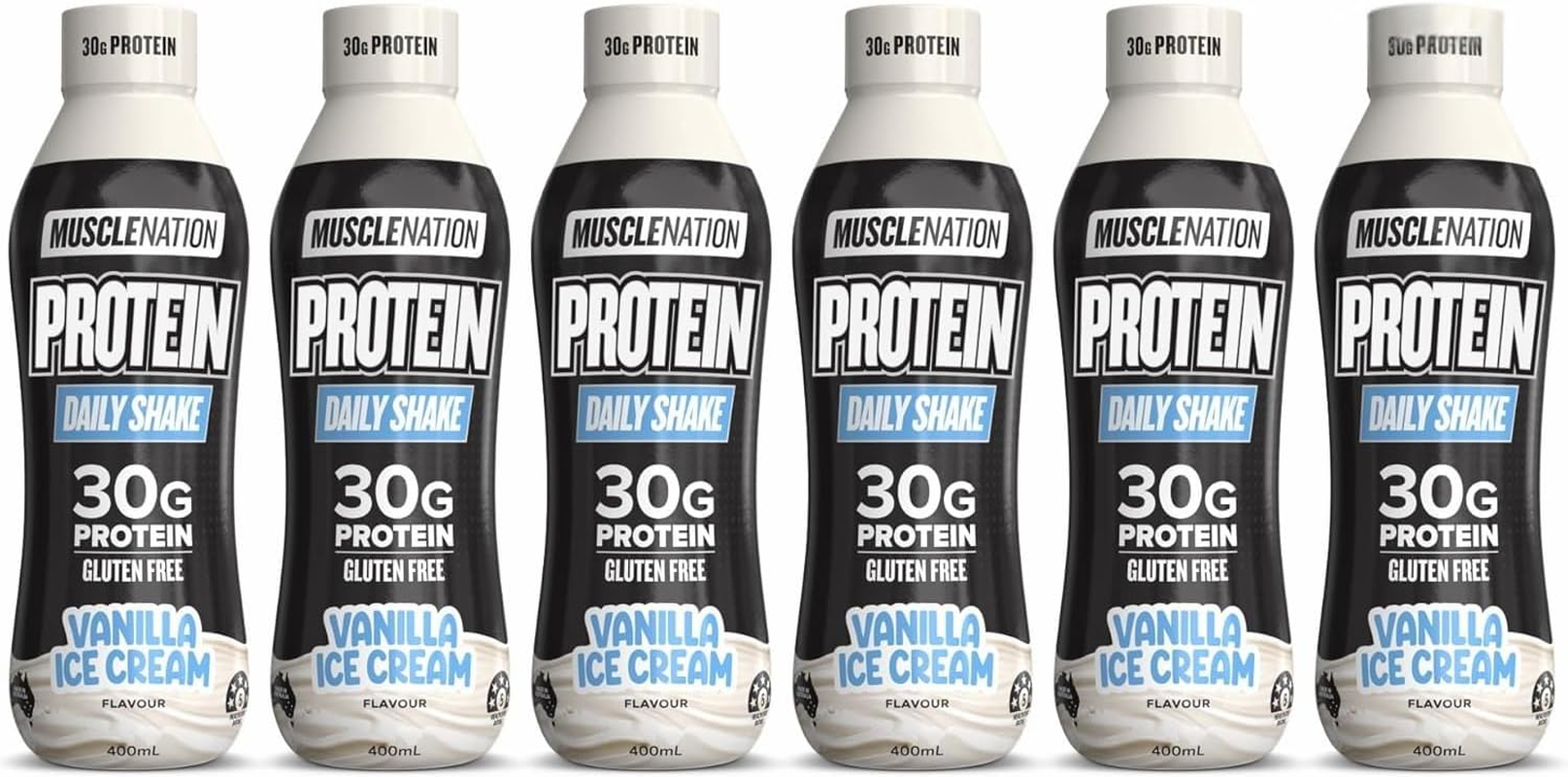 Muscle Nation 6 X Ready to Drink Protein Daily Shake Vanilla Ice Cream 400Ml image number 2